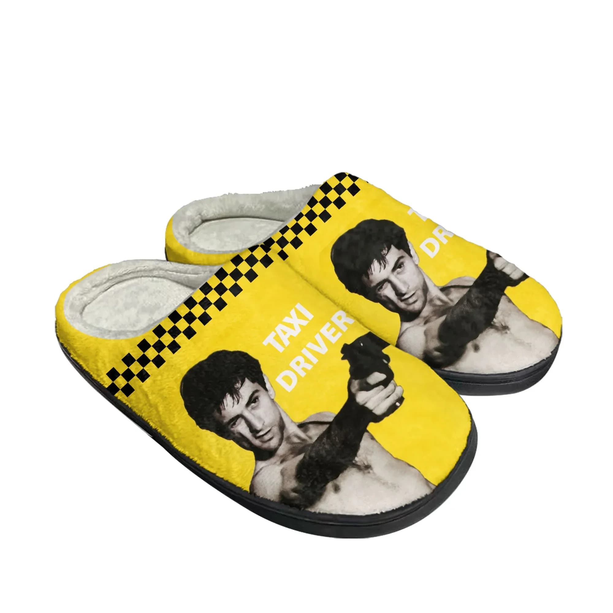 Pantofole in cotone da casa con tema Taxi Driver, pantofole da camera in peluche per uomo e donna, scarpe casual termiche personalizzate che mantengono il calore