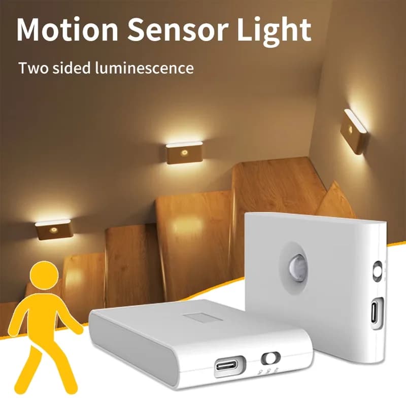 Lampada notturna a induzione intelligente LED a infrarossi USB ricaricabile senza fili con sensore magnetico del corpo umano per comodino del corridoio