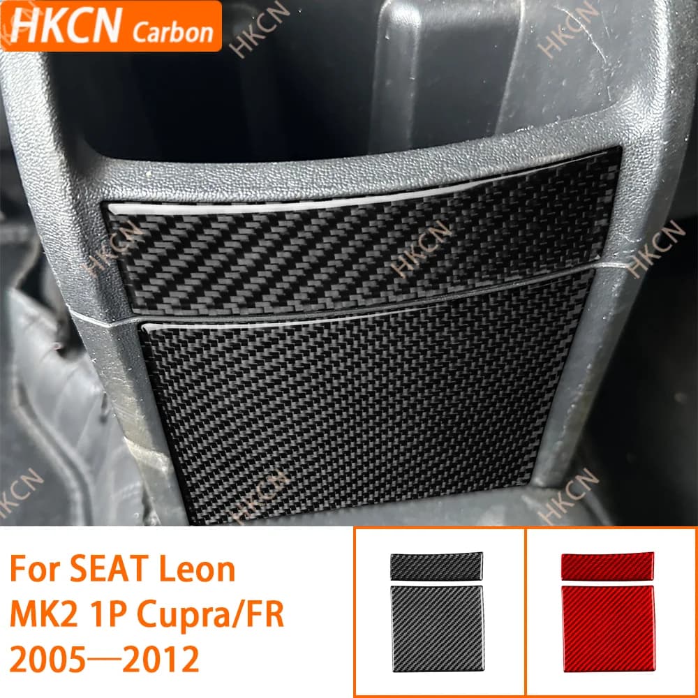 Per SEAT Leon MK2 1P Cupra FR 2005—2012 Pannello interno anti-calcio sedile posteriore / Fibra di carbonio 3K + resina / 3mm antigraffio