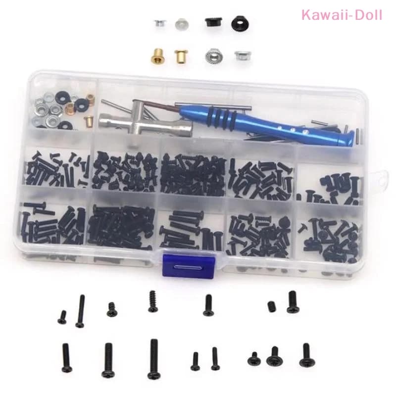 ♪ DO] 1 Metal Parts Set for Auto RC WLtoys 144010 144001 144002 124016 124017 124018 124019, Upgrade Kit with Screws and Box Tools[DO]