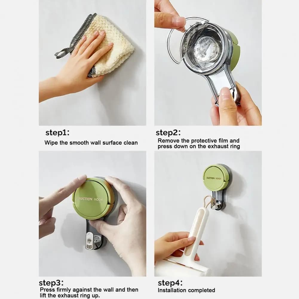 Gancio a ventosa per bagno, riutilizzabile, resistente, impermeabile, rimovibile, senza foratura, per cucina