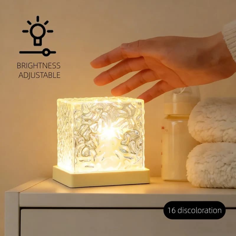 Proiettore di Onde Oceaniche a 16 Colori, Luce d'Atmosfera per Camera da Letto, Luce Notturna Ambientale, Cubo Luminoso Decorativo per Sala Giochi e Soggiorno