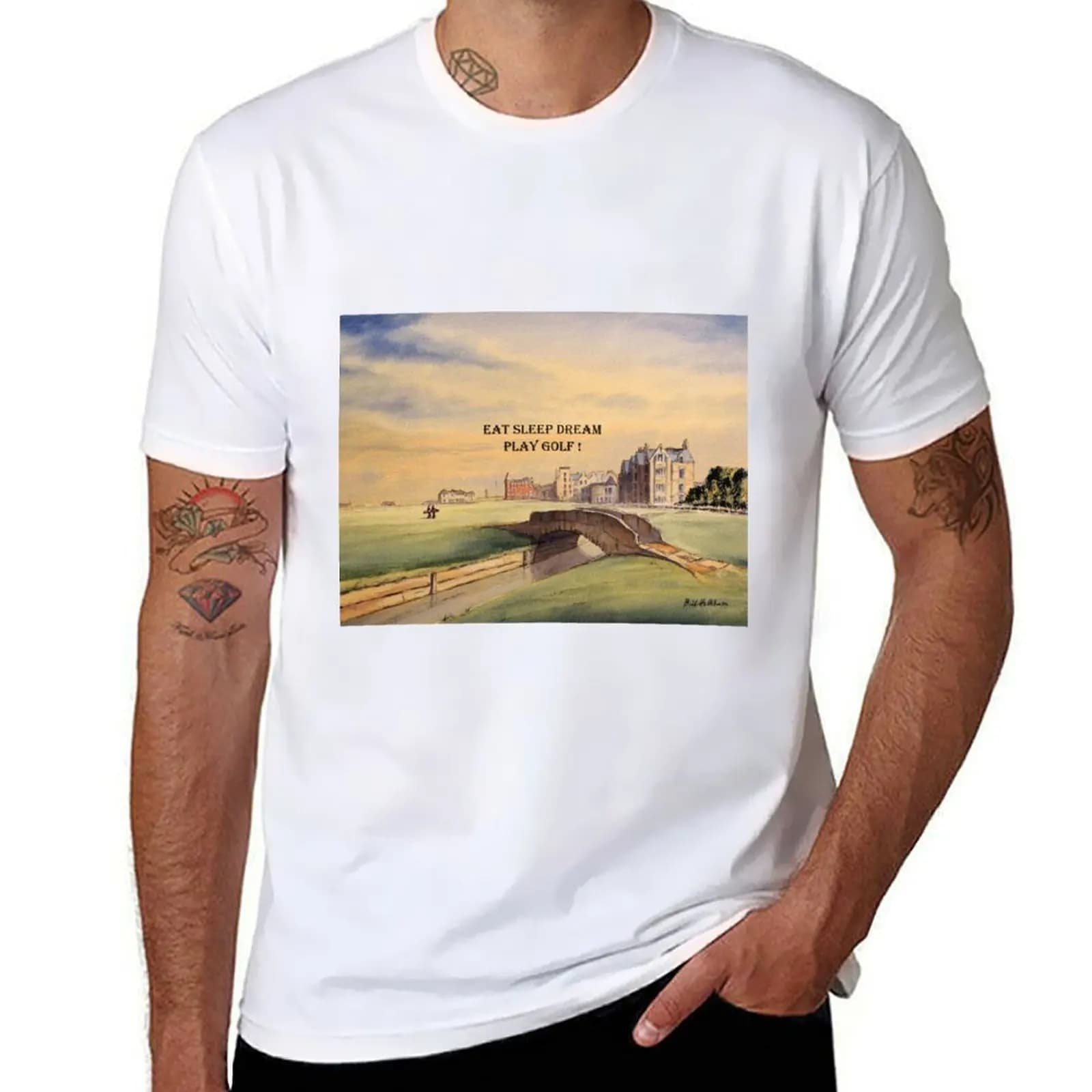 EAT SLEEP DREAM PLAY GOLF! T-shirt t-shirt da uomo T-shirt di marca di lusso in cotone 100% T-shirt con stampa personalizzata