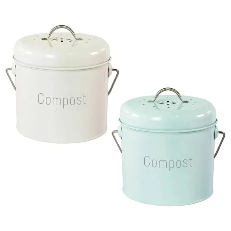 Contenitore per compost da cucina da 3 litri Secchio per compost Contenitore per compost da fattoria con coperchio per rifiuti alimentari antiruggine
