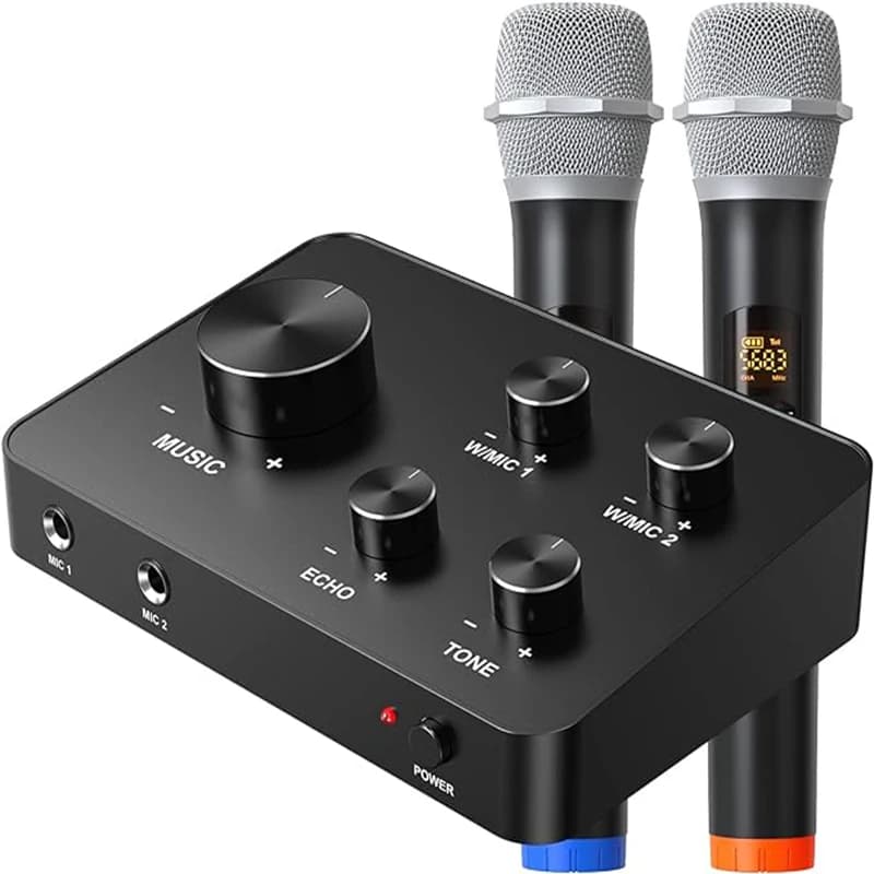 Ricevitore mixer karaoke microfono dinamico wireless portatile Echo Tone Uhf di vendita caldo per altoparlante amplificatore barra audio Smart TV