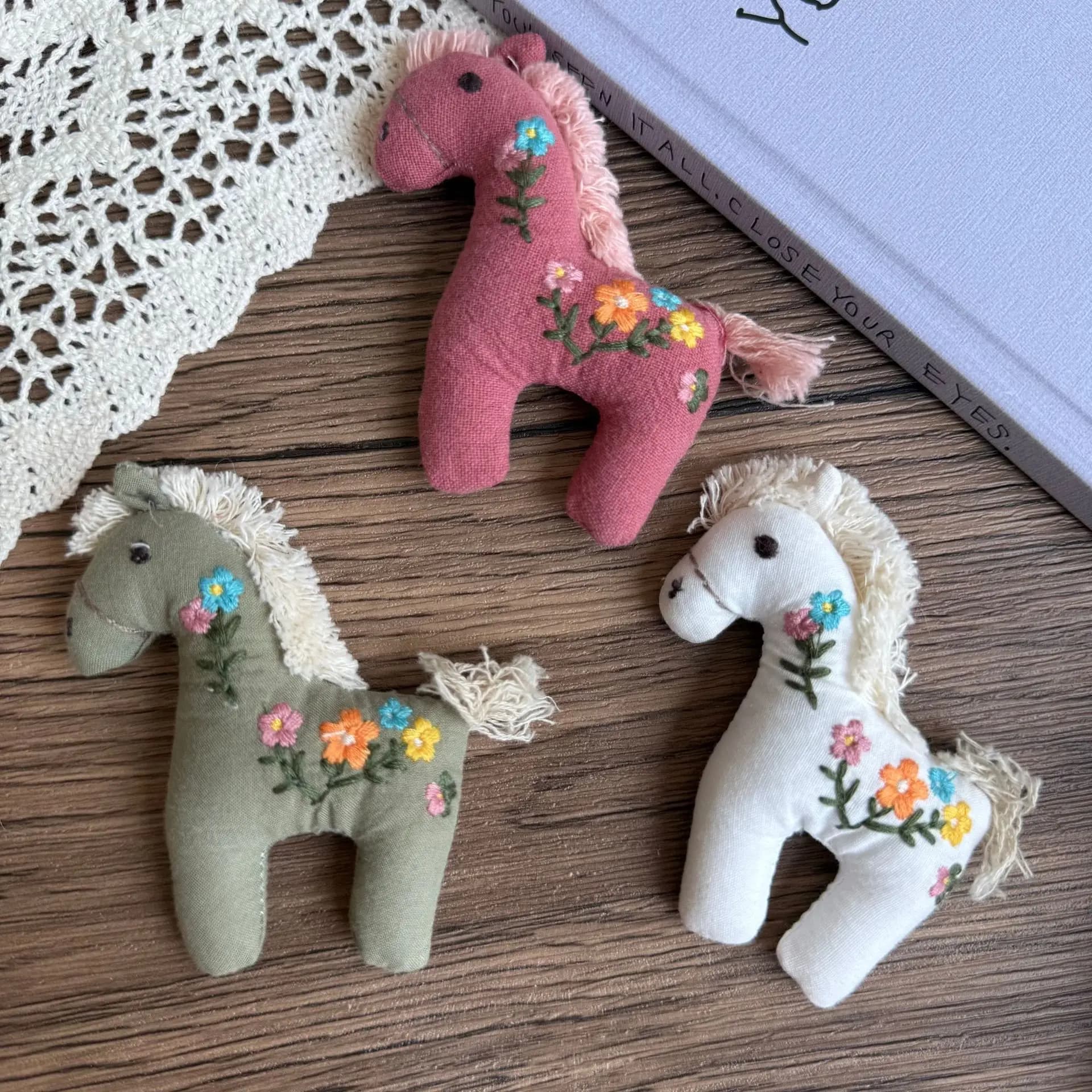 Handmade Fabric Pony DIY Accessory for Children Hair Shoes Socks Hat Bag Clothing Embellishment Premium Soft Cute