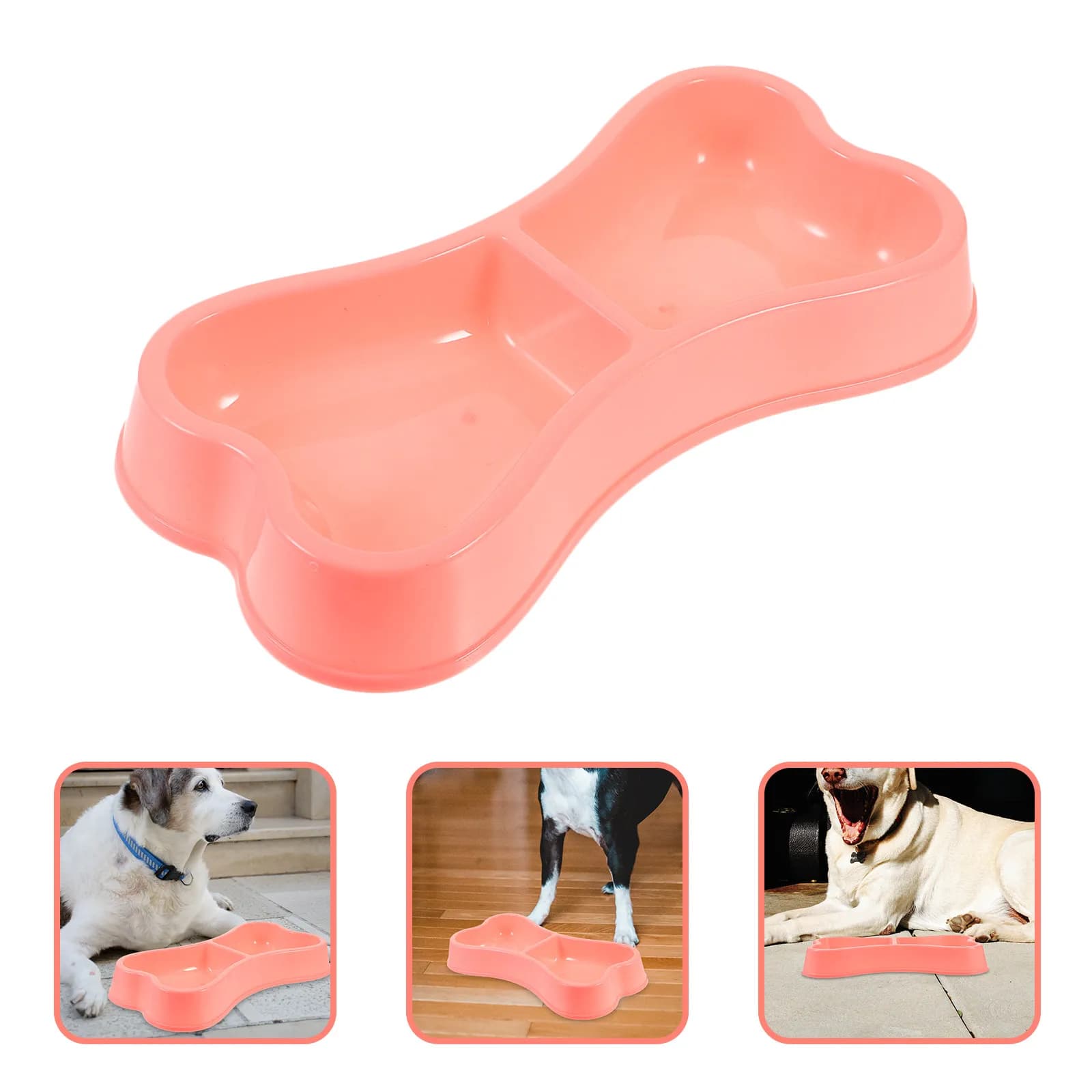 Pet Double Feeding Bowl Plastic Bite Resistant Stable Dog Food Container Easy Clean Puppy Feeder Dog Feeding Bowl