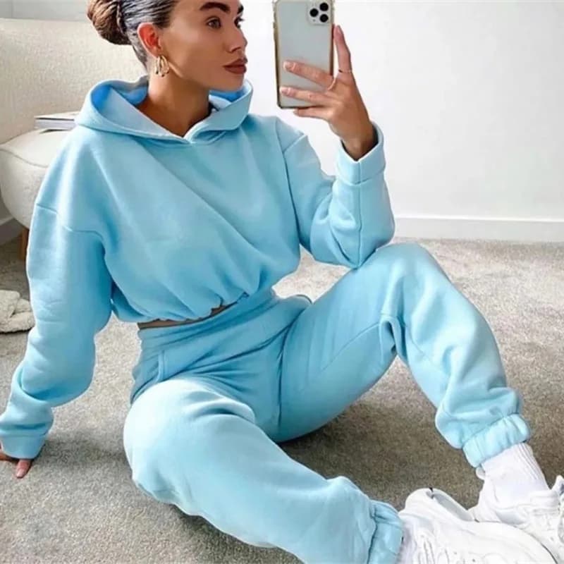Autumn Winter 2025 New sweatshirt with hood Women's set Two-piece set - Sports suit with oversize hood and sports pants | Casual sweatshirt pants set