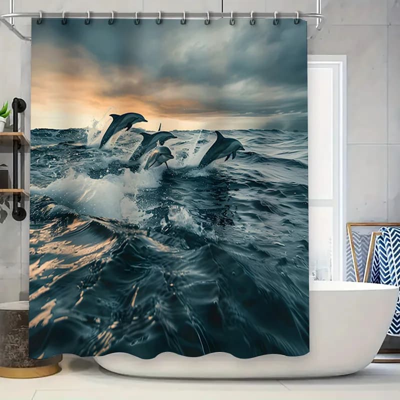 Tenda da doccia giocattolo Splash di Shark, decorazione da bagno impermeabile per la decorazione domestica