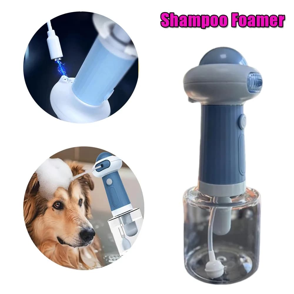 Dispenser automatico di sapone in schiuma Cordless Bagno per animali domestici Pulizia elettrica Shampoo per cani Macchina per schiuma Spruzzatore per animali domestici Forniture Ricarica USB