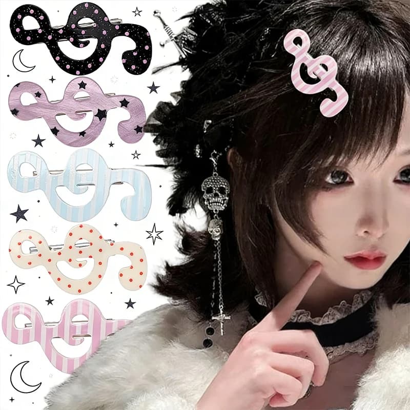 Fashion Striped Star Musical Symbol Barrettes Girls Polka Dot Stripe Music Note Hairpins Cute Bang Hair Clips Hair Accessory