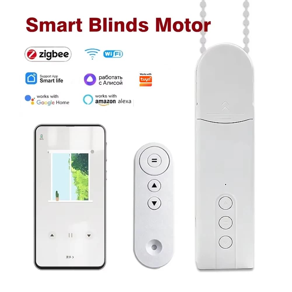 Motore per Tende Smart Tuya Zigbee, Controllo WiFi Automatico per Tapparelle Elettriche, Compatibile con Alexa e Google Assistant