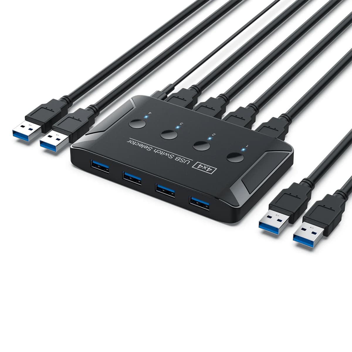 KVM Switch 4X4 USB 3.0 2.0 Switcher Selector Box 4 Port Sharing 4 Devices for Keyboard Mouse Scanner Printer Kvm Switch Hub