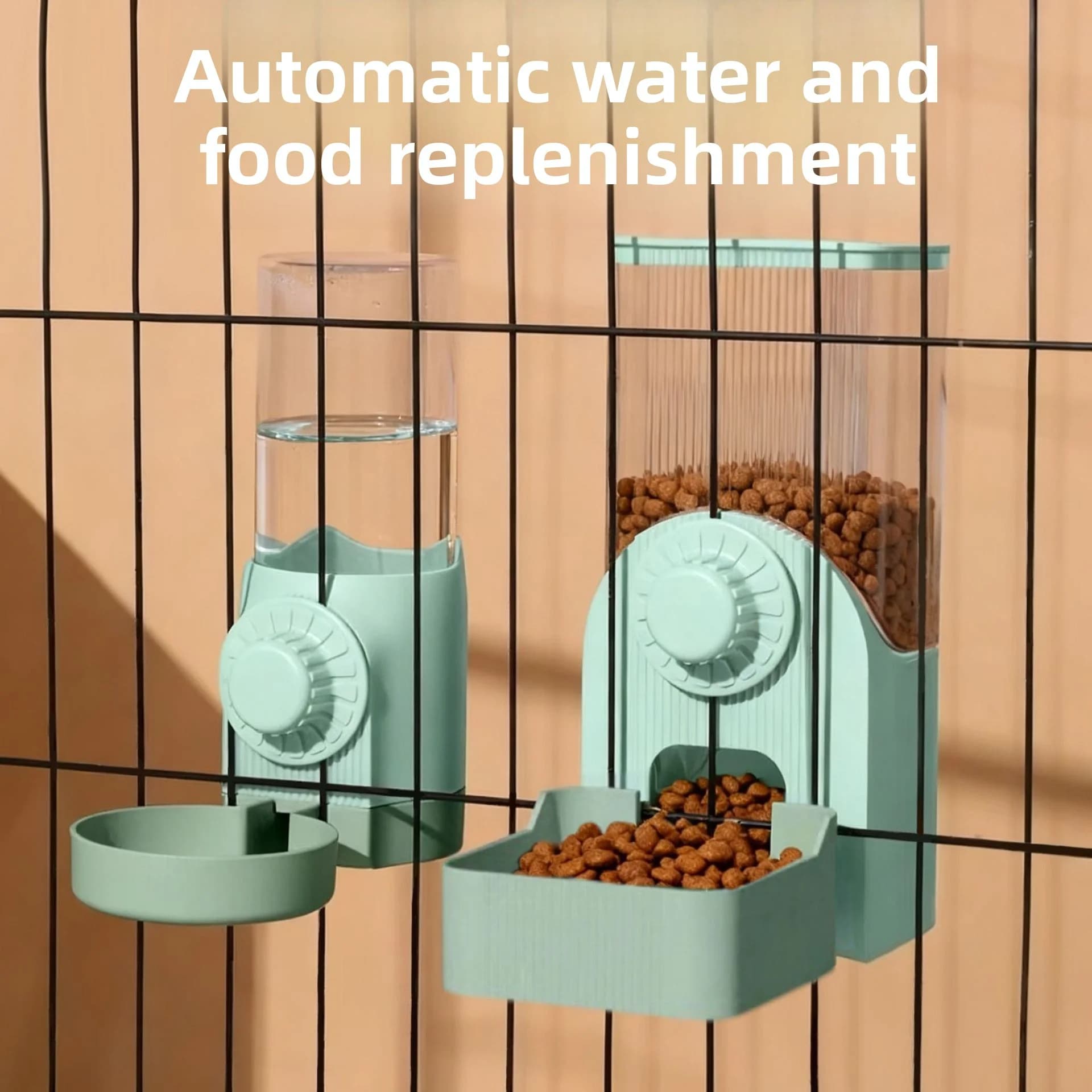 Water bottle for dogs without wet mouth, water dispenser for cats with ball bearings, water bowl for rabbits, to hang at dog cage