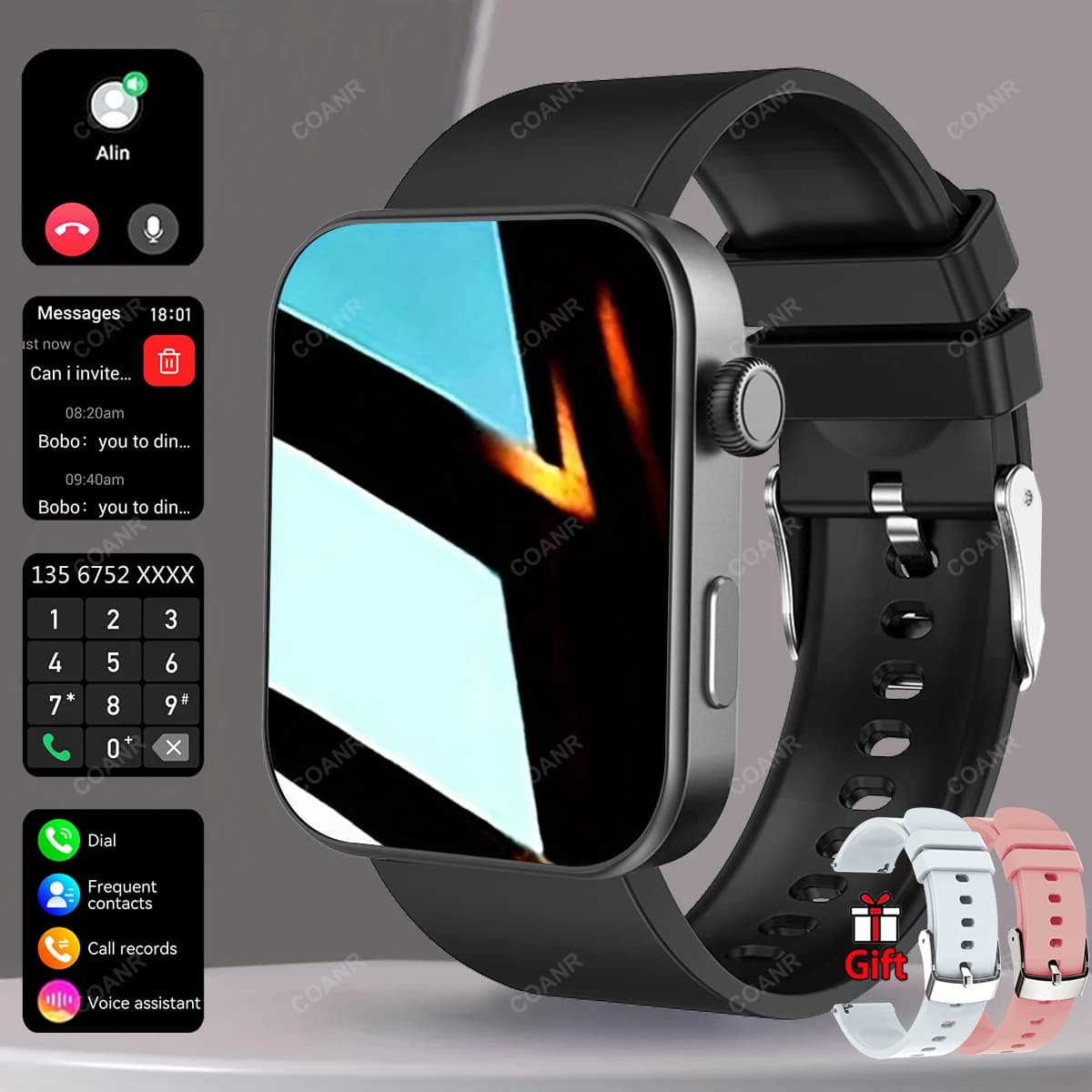 COANR New J11 PRO Men Women heart rate Smart Watch(can Answer/make Calls)Sports Fitness Tracker lady SmartWatch 100+ sports mode