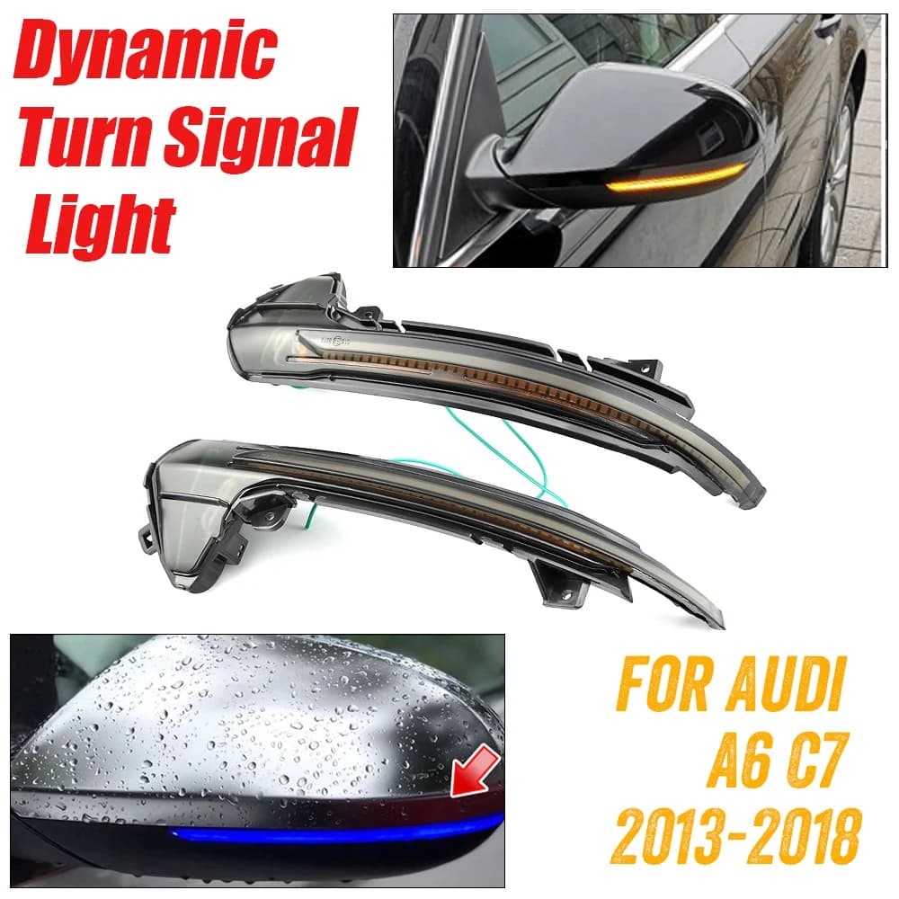 2PCS Dinamico Lampeggiante per Audi A6 C7 4G S6 LED Indicatori di direzione 2013 2014 2015 2016 2017 2018 RS6 Freccia lampeggiatore specchio ripetitore