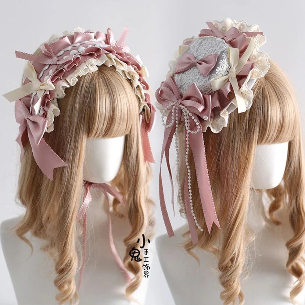 Accessori per capelli stile Ballet Lolita, cappellino, fascia per capelli, braccialetto KC, maniche, piccoli oggetti fatti a mano