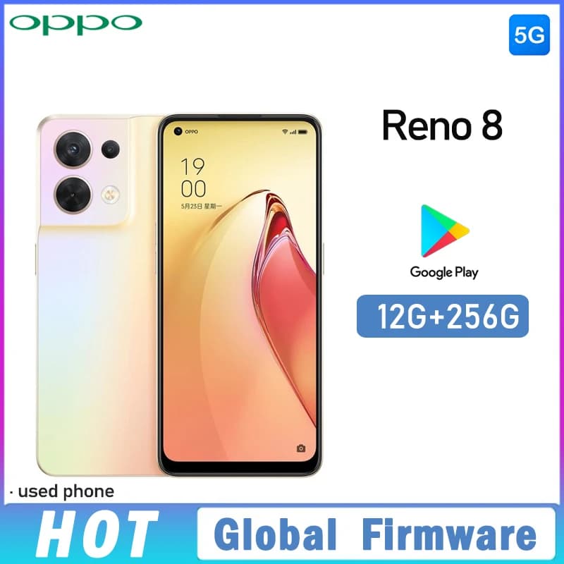 Smartphone OPPO Reno 8 5G con Firmware Globale, MTK Dimensity 1300, 6.43", 12GB 256GB, 50MP+32MP, ColorOS 12.1, Telefono Usato