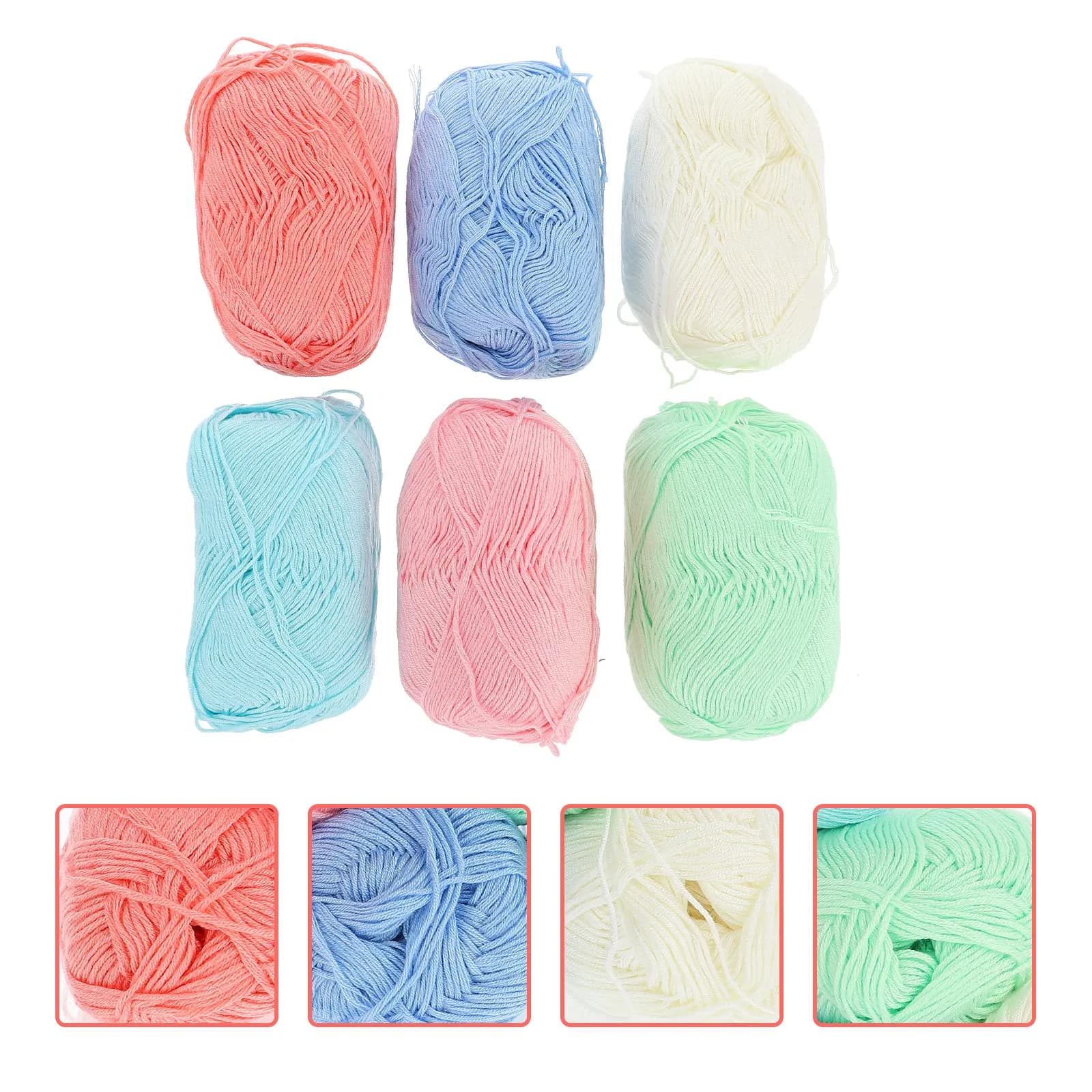 6 Rotoli di Filato di Cotone per Uncinetto, Uso Versatile, Materiali per Cucito Fai-da-Te, Morbido al Tatto, Texture Confortevole, Kit Filato per Uncinetto per Uso Domestico