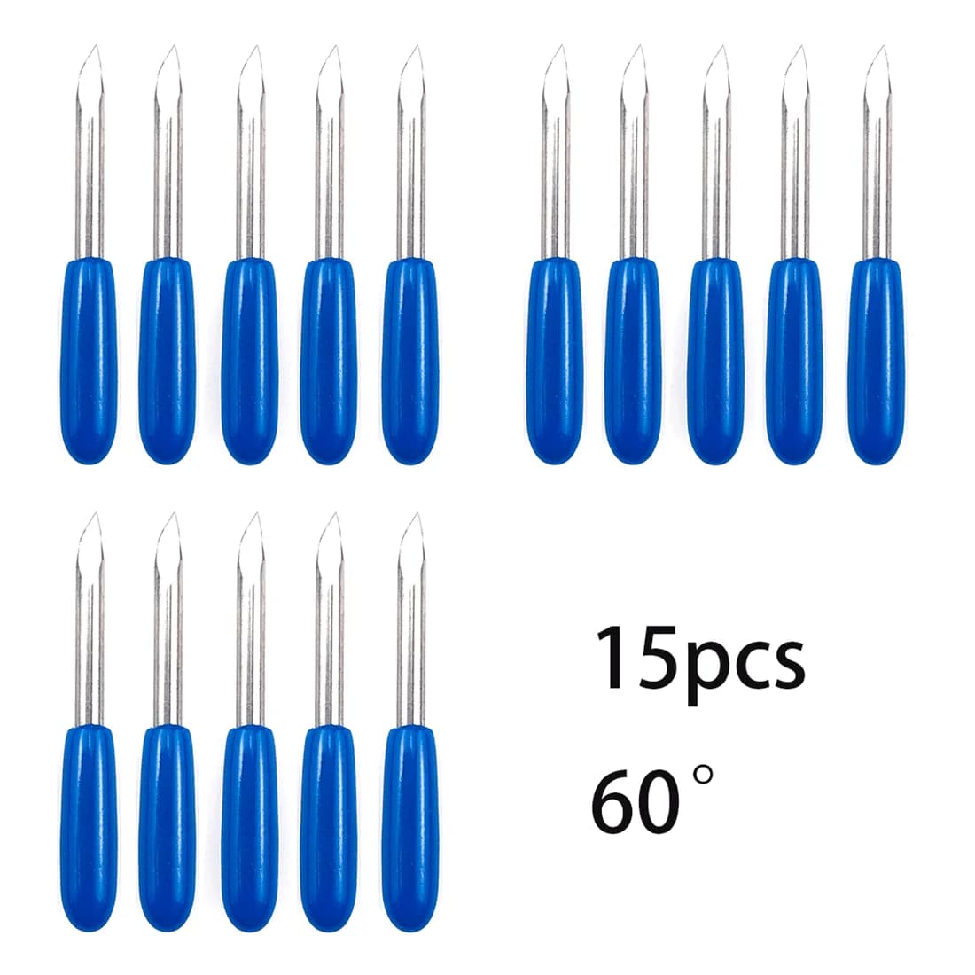 15pcs 60 Degree Deep Point Plotter Blade Vinyl Cutter Replaceable Knife for Summa Mimaki Engraving Machine