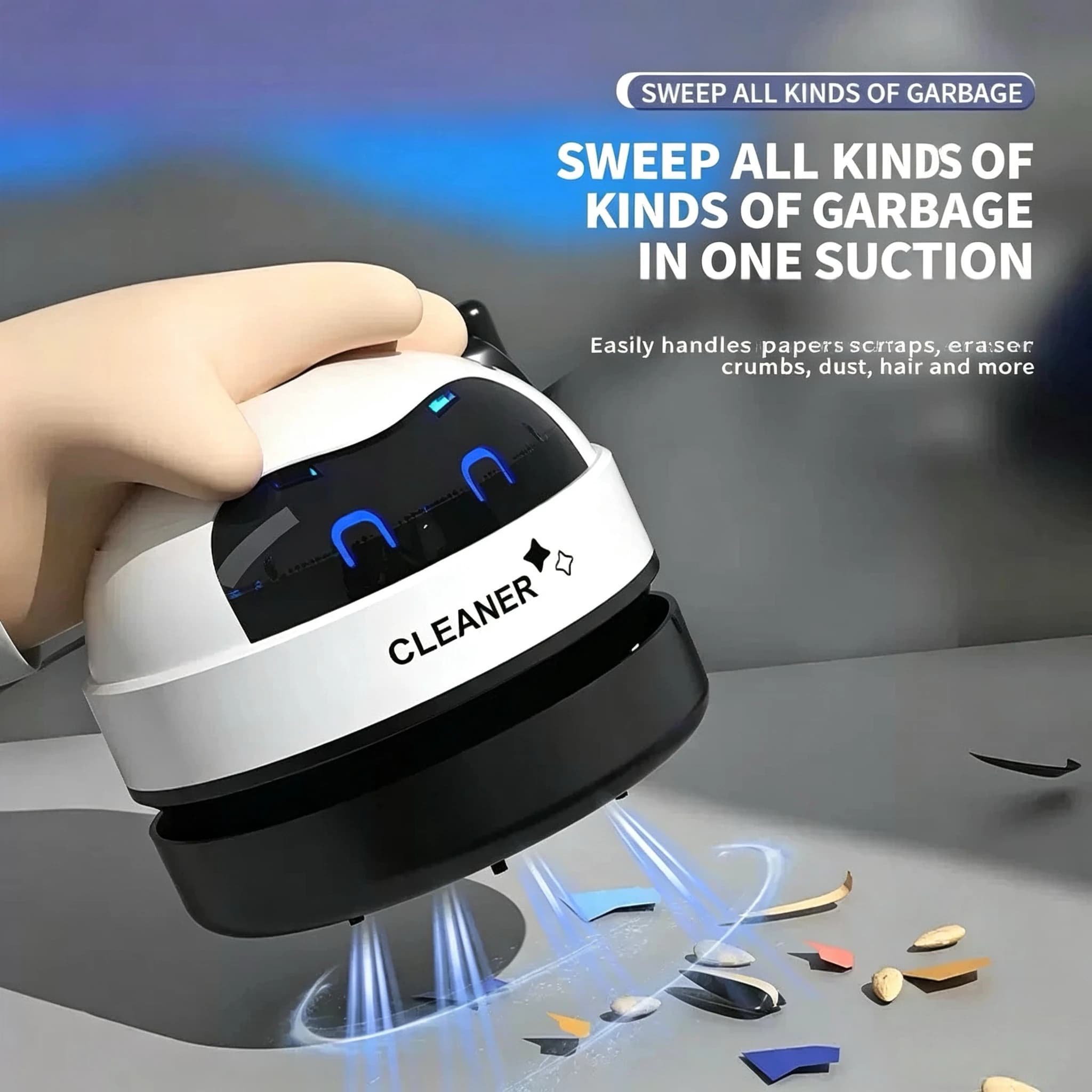 Latest Model Wireless USB Rechargeable Desktop Dust Vacuum｜Mini Table Car Vacuum Cleaner With Detachable Nozzle Cleaning Tool