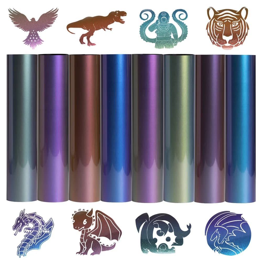 Vinile a trasferimento termico Chameleon PU HTV per magliette, ferro da stiro su vinile per tutte le macchine da taglio, facile da tagliare
