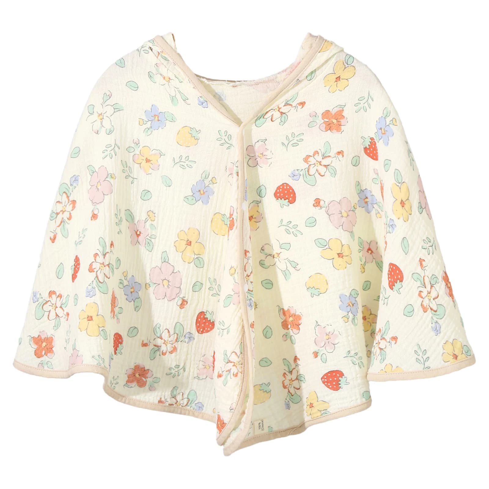 Cute cotton baby bath towel, baby, with hood, printed, with pressure buttons, bathrobe, bath, beach, swimming pool, outdoor sunscreen