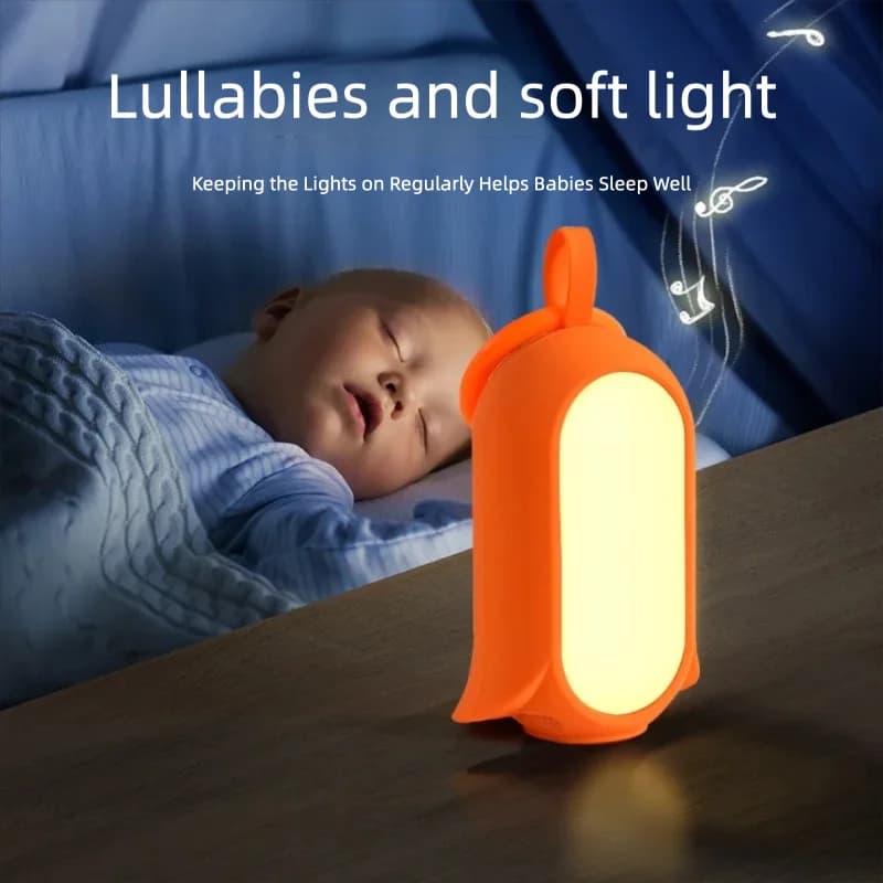 Macchina del Suono Rilassante a Forma di Pinguino con Luce Notturna in Silicone, 31 Suoni Calmanti e Monitoraggio Automatico del Suono per Aiutare il Sonno del Bambino in Cameretta
