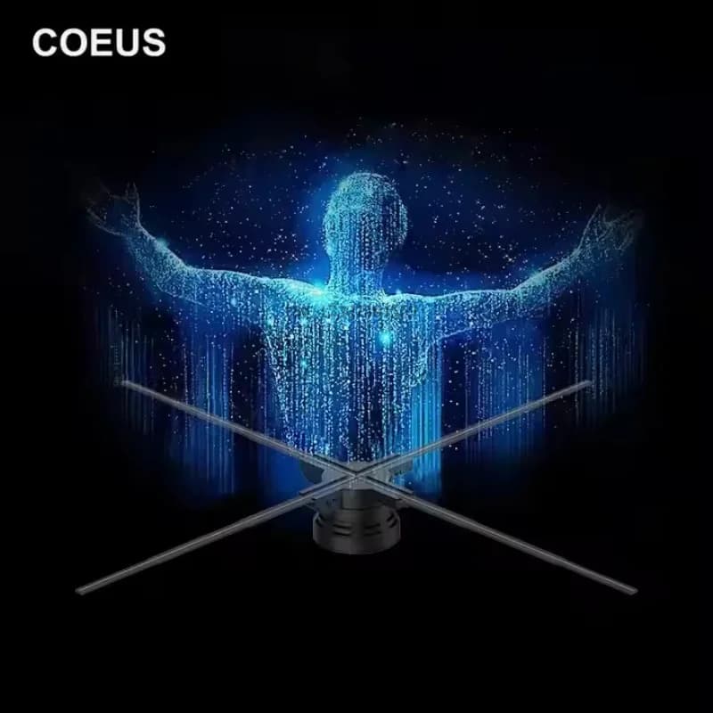 COEUS 65 cm 768 LED Supporto per proiettore ologramma 3D Segnaletica digitale OEM personalizzabile Visualizza Incredibile supporto per ventola del robot umano per