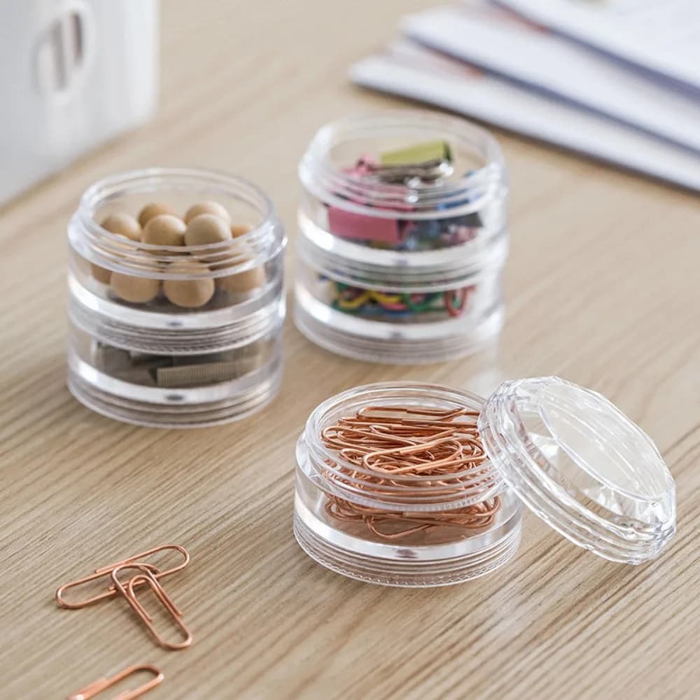 Mini Container 5g for Bracelets and Earrings, Transparent with Cover, Stackable, for Eye Cream, Face Cream, Jewelry and Organization Cheats