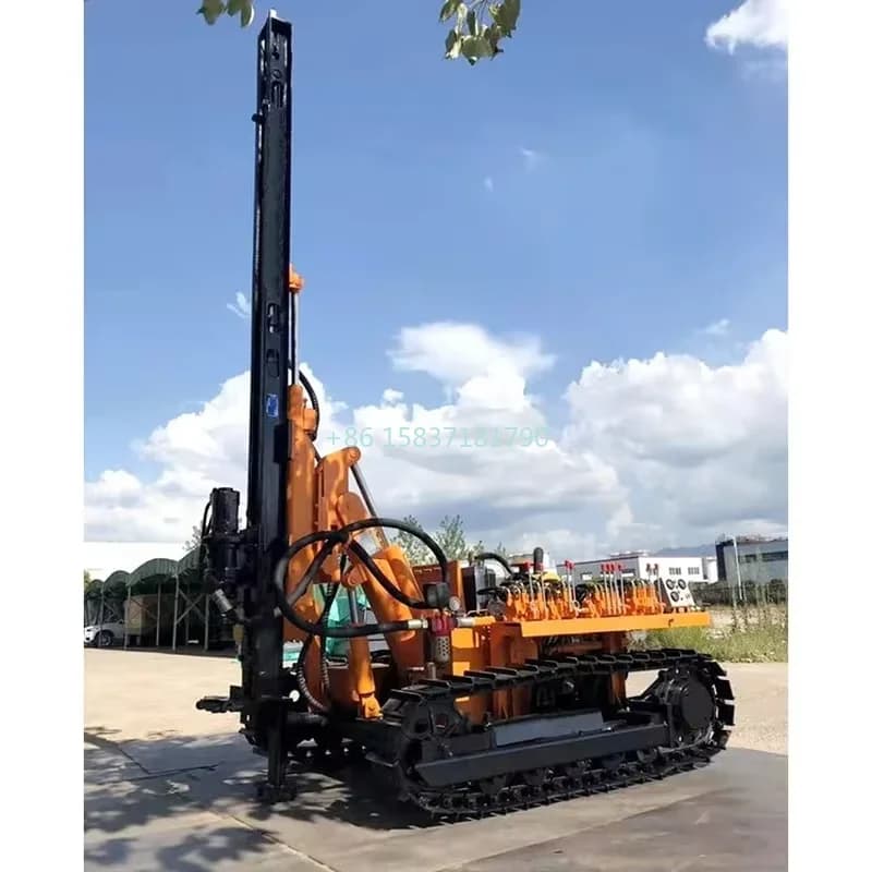 DTH drilling rig with steel claws Drilling rig for blasting holes for gilded mining Anchoring fund Drilling plant supplier for holes down