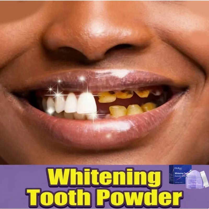Detergent powder for teeth, mint, fresh breath, enamel repair, delicate oral care and sensitive teeth, natural whitening powder for teeth