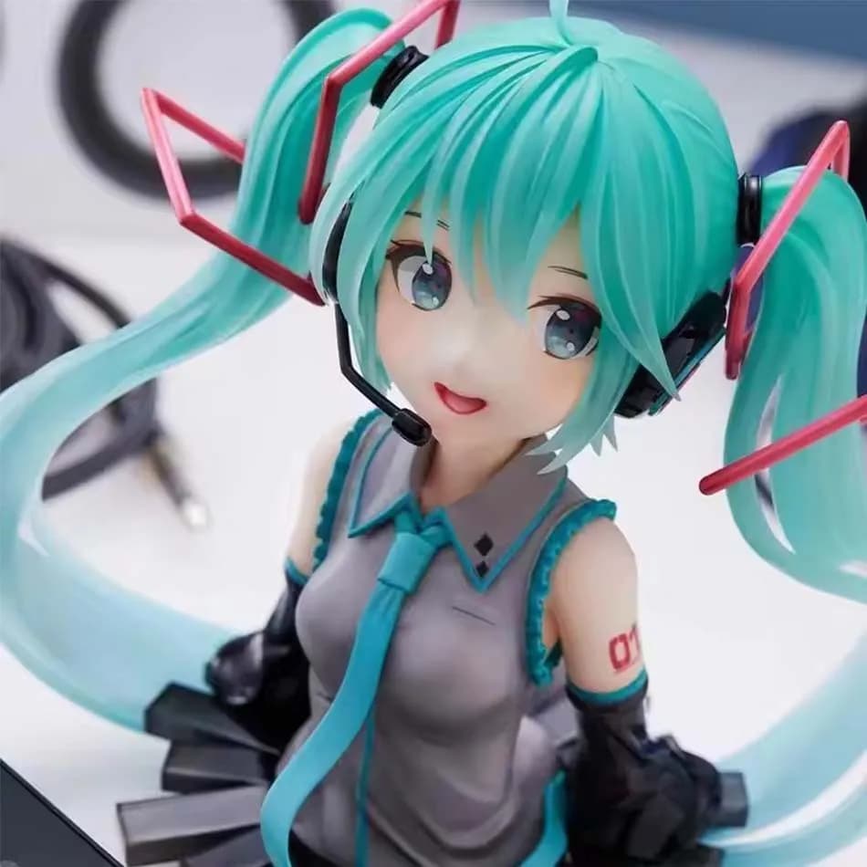 Action Figure da Scrivania di Hatsune Miku, Versione Neko con Maglietta, 11cm Statuetta Anime Ragazza Kawaii Modellino Giocattolo Regalo