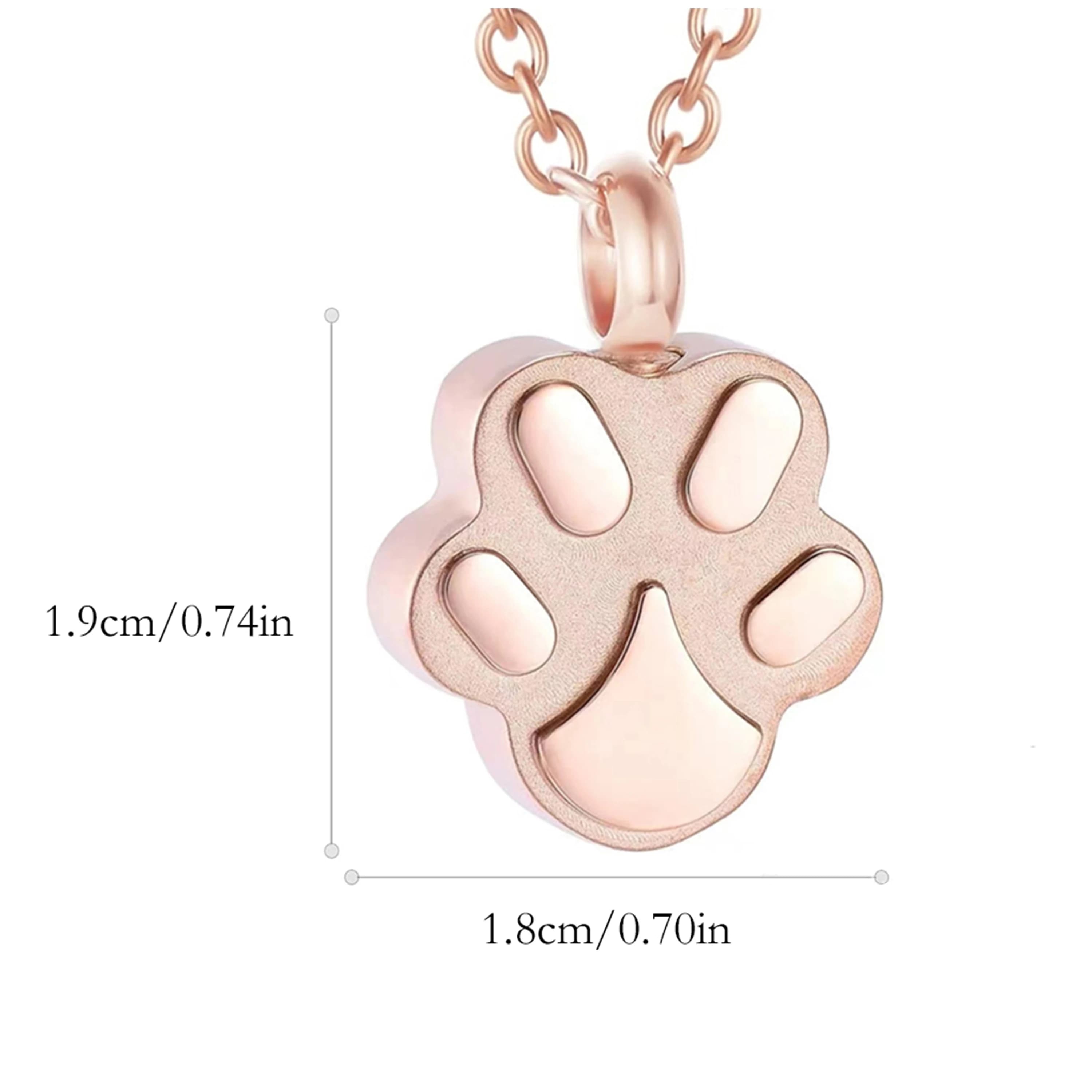 Pet Cremation Jewelry for Ashes Pendant Paw Print Pet Urn Necklace Memorial Keepsake Jewelry for Pet/Dog's/Cat's Ashes