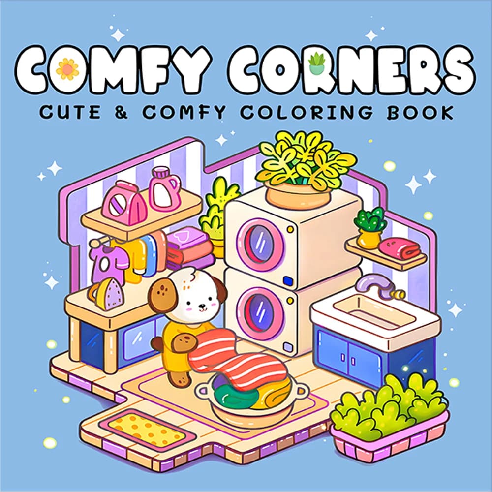 COMFY CORNERS Cute Comfy Coloring Book for Adults and Teens Featuring Cute Drawing Book Perfect Gift for Party and Birthday
