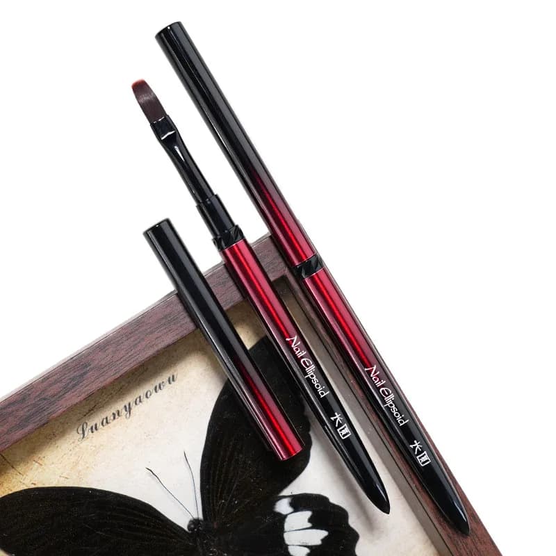 Nail Brushes with Black Red Foam Handle 13 Styles for Manicure Lines Painting with Drawing Pen for GEL UV Extension Builder