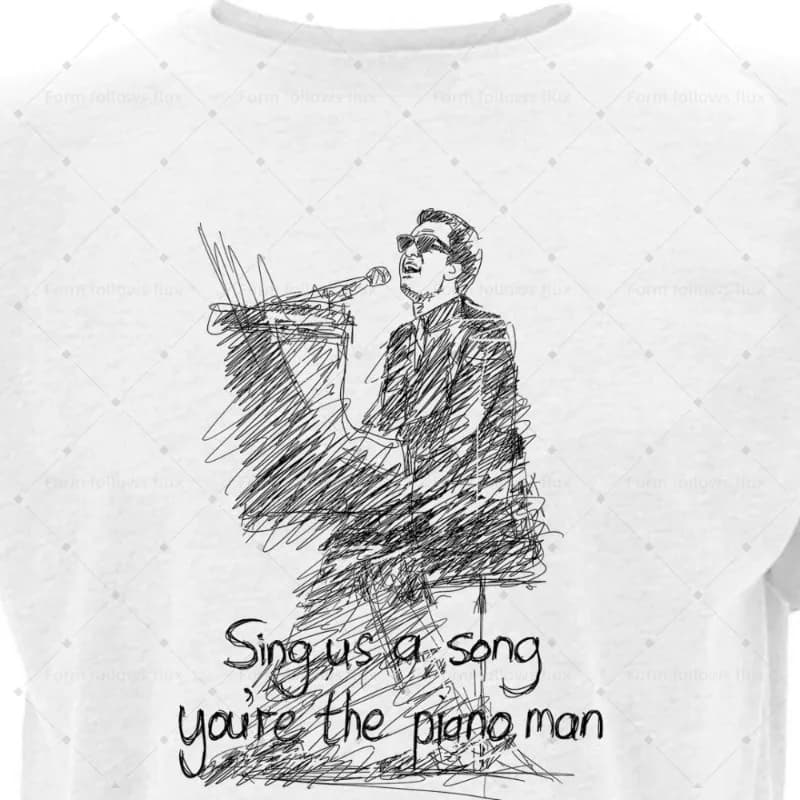 T-shirt con cappuccio da uomo 2026 Billy Joel – Piano Man, Pianoforte e tastiere, Pop, Mod, Reggae, Irish Rock, Stile fumetto disegnato a mano, Unisex S-6XL