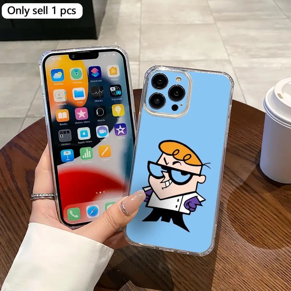 Cover per telefono D-Dexter's Laboratory magnetica trasparente per iPhone 17/16/15/14/13/12/11, custodia antiurto trasparente Magsafe
