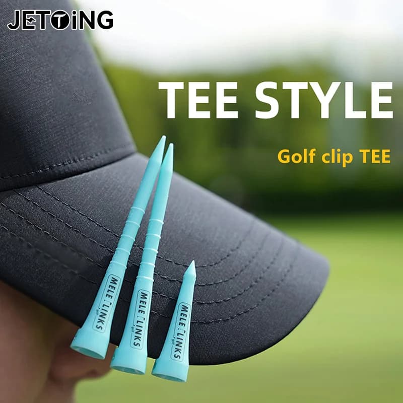 T-shirt da golf portatili in plastica da 10 pezzi/scatola, altezza regolabile, strumenti per la pratica del golf con design a clip sicuro per i golfisti