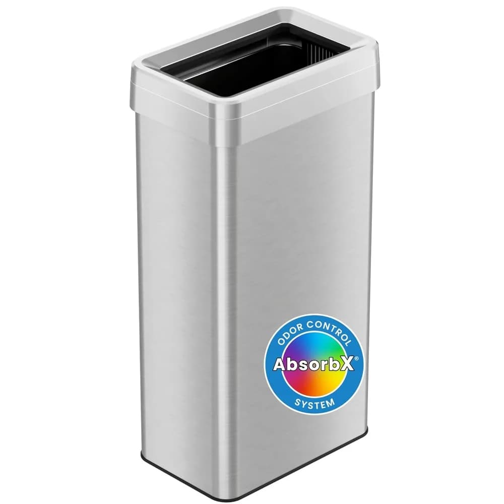 21 Gallon Open Top Recycling Bin and Kitchen Trash Can, Rectangular Commercial Grade Stainless Steel, 80 Liter - HOME