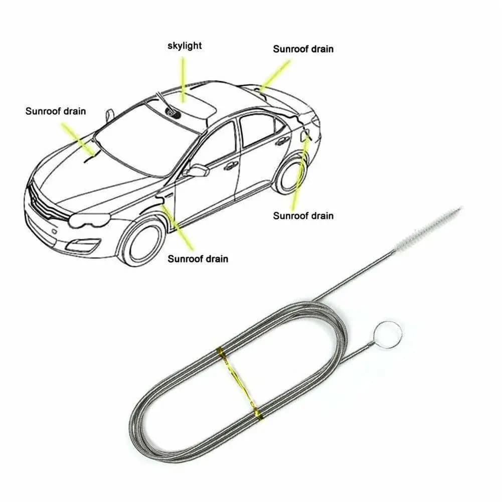Spazzola per la pulizia della draga di scarico dell'auto spazzola per la pulizia del tetto apribile automatico da 150cm tubi lunghi dettagli strumento di pulizia accessori per Auto per Benz