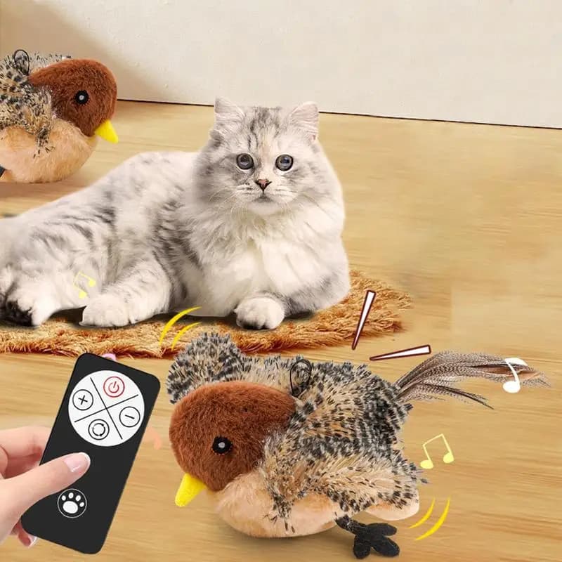Flapping Bird Cat Toy Interactive Cat Exercise peluche Flapping Bird Toy stimolare gli incantesimi di caccia telecomando USB