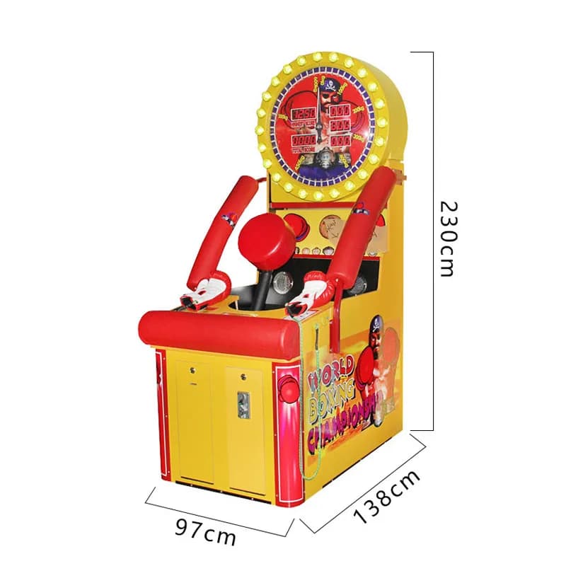Macchina da Boxe Arcade Sportiva in Acciaio Inossidabile a Moneta con Scheda di Gioco Elettronica in Inglese per Bambini e Adulti