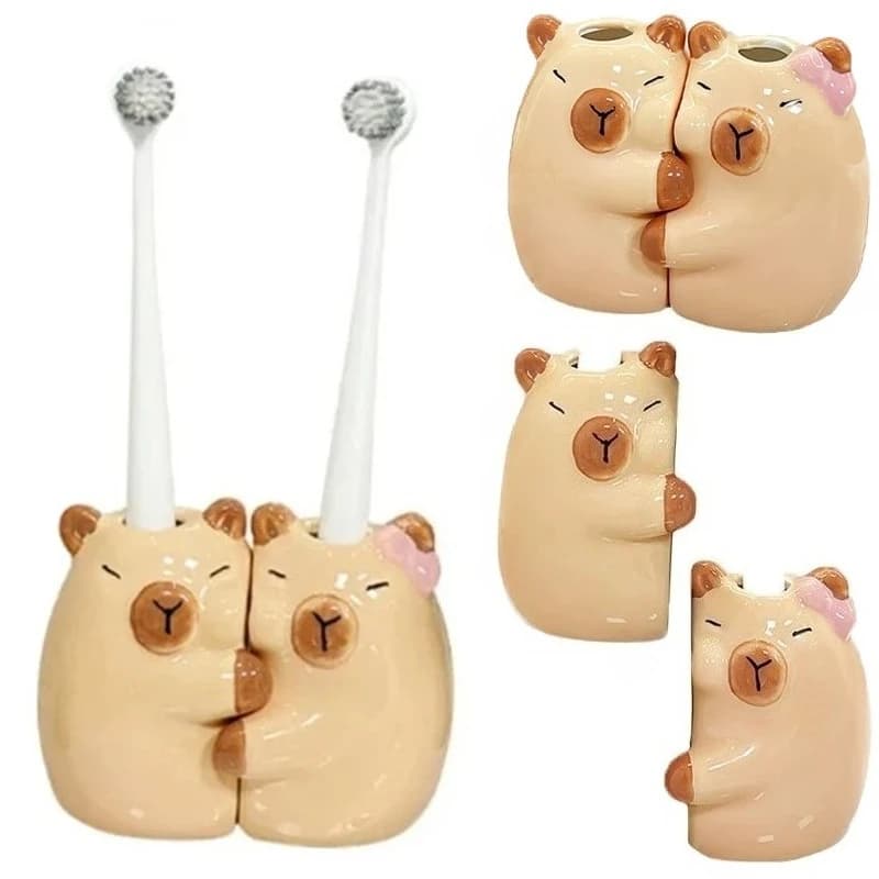 Ceramic storage box in the shape of a capacity, storage base, space saving, cartoon shape electric brush holder, bathroom decoration