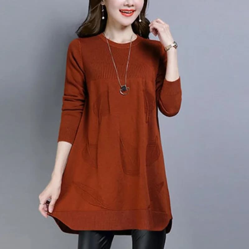 Fashion O-Neck Knitted Spliced All-match Sweater Women's Clothing Autumn New Loose Korean Pullovers Solid Color Casual Tops