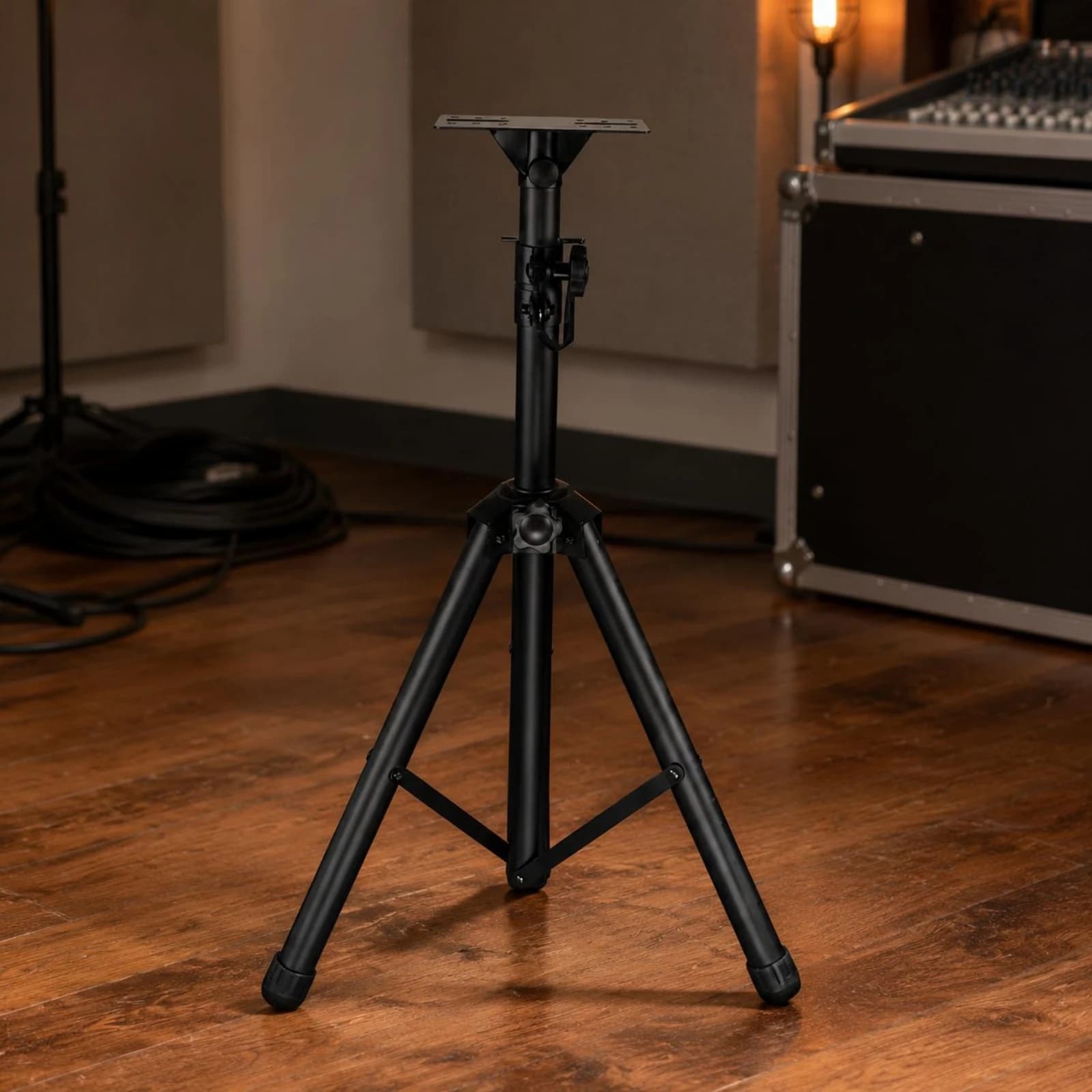 Tripod Speaker Stand Flat Top Tray Height Adjustable Speaker Stand