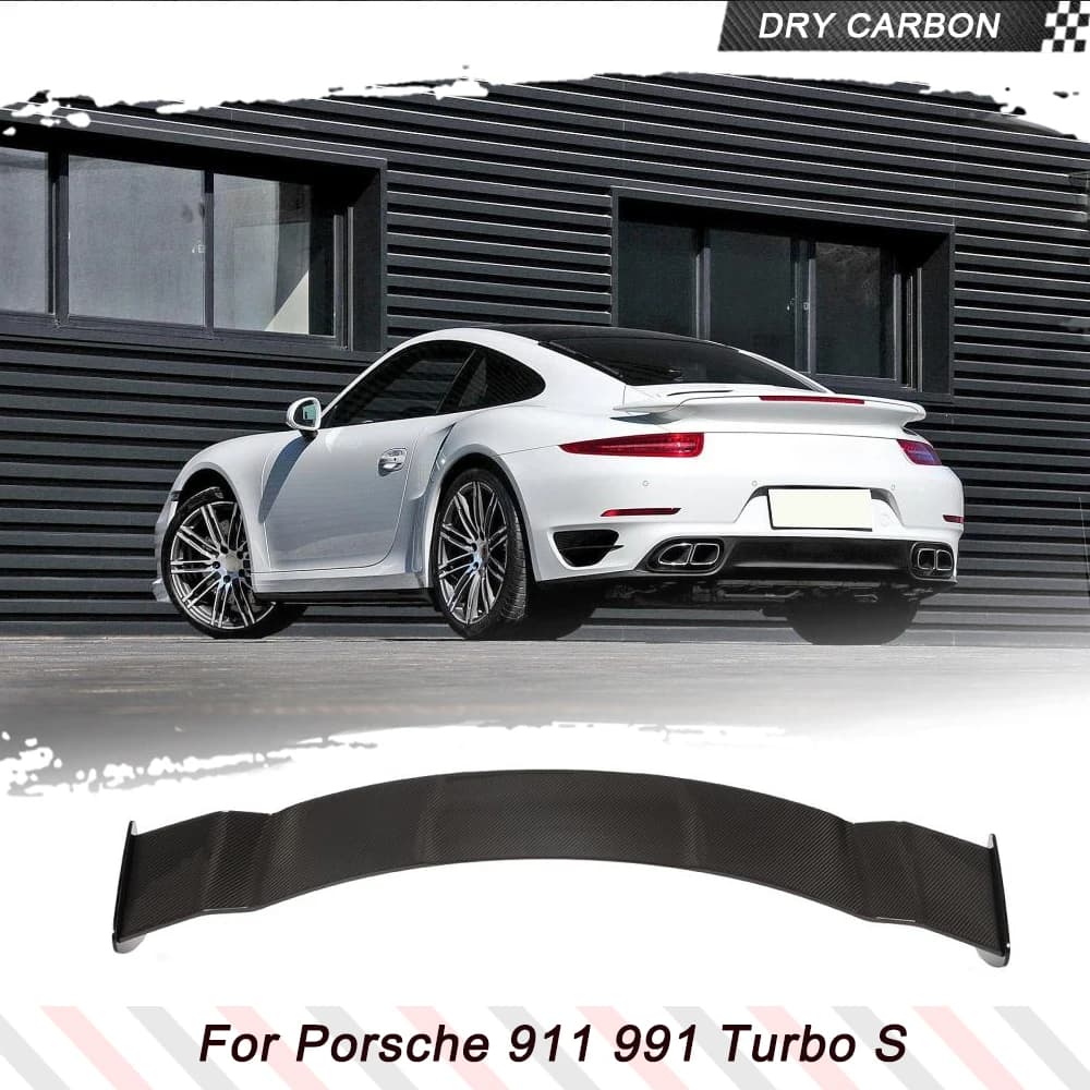 Car Rear Rear Trunk Racing Spoiler for Porsche 911 Turbo 2014-2016 Dry Carbon Fiber Rear Trunk Boot Lip Lid Rear Spoiler Wing
