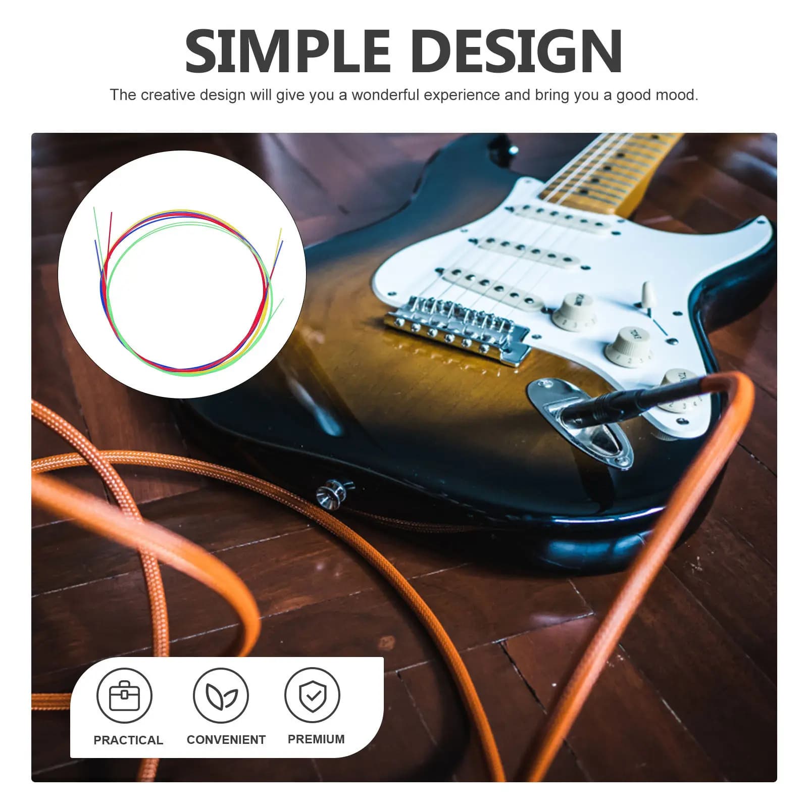 Corde per Ukulele in Nylon, Sostituzione Durevole, Suono Chiaro e Brillante, Design Creativo, Accessori per Ukulele, Ricambio Corde per Ukulele