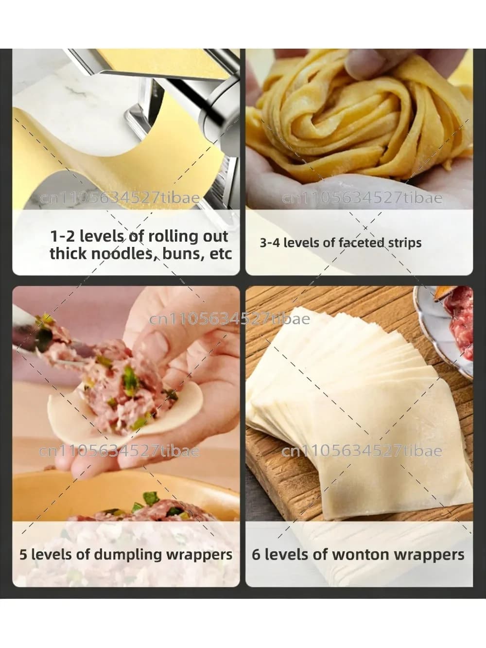 220V Stainless Steel Noodle Machine Small Household Fully Automatic Dumpling Skin Maker Pasta Maker Machine