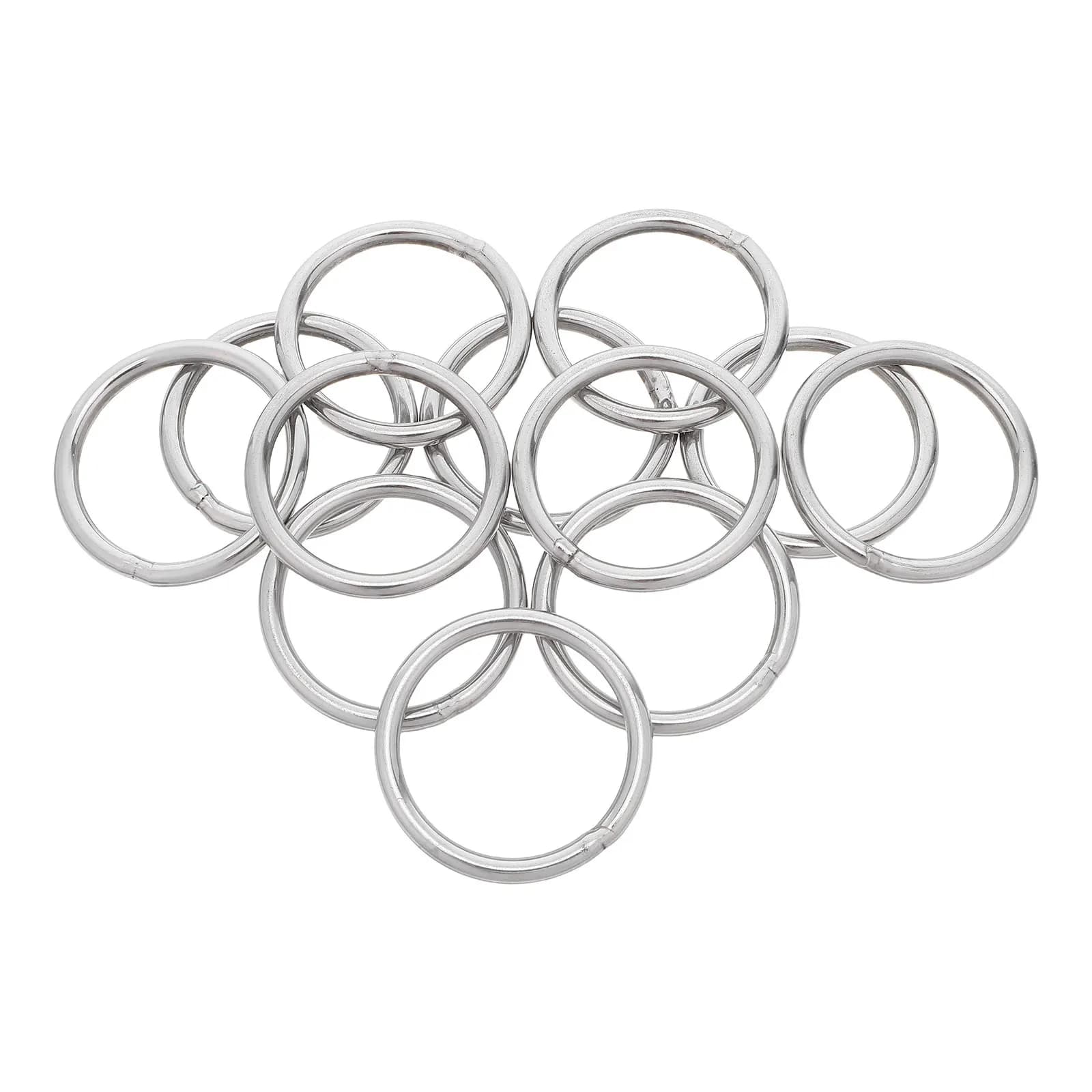 24Pcs Stainless Steel Rings Solid Welded Closed Loop 5Mm Metal Hoops for Crafts Jewelry DIY Dreamcatcher Macrame Binding Rings